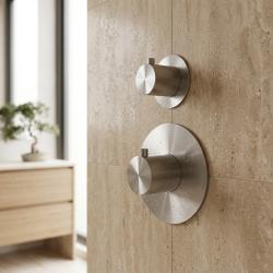 Aquanello Eterna Inbyggd termostat i rostfritt stål med omställningsventil ET-S-SET11-1-02